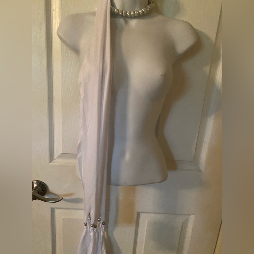 Beaded White scarf